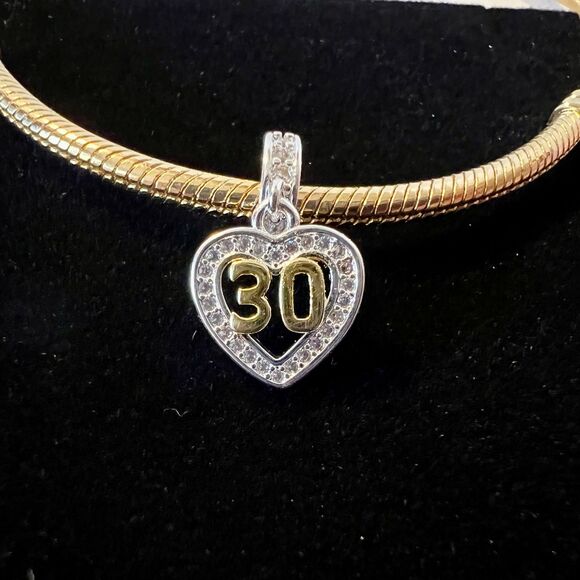 30th Birthday Anniversary S925 Sterling Silver, Pandora Moments Compatib… - Picture 2 of 3